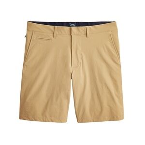 J. Crew Tan Flat Front Tech Shorts Lightweight Summer Essential